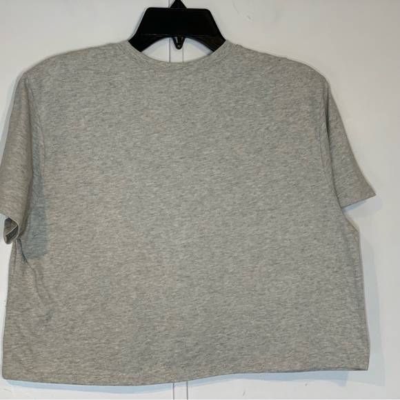 Open Edit Boxy Crop Organic Cotton T Shirt in Heather Grey - Picture 6 of 12